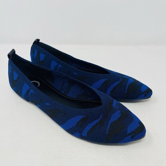 Journee Collection Womens Size 7 Comfort Foam Karise Knit Ballet Flats in Blue - Picture 3 of 9